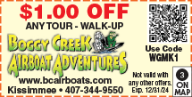 Discount Coupon for Boggy Creek Airboat Adventures